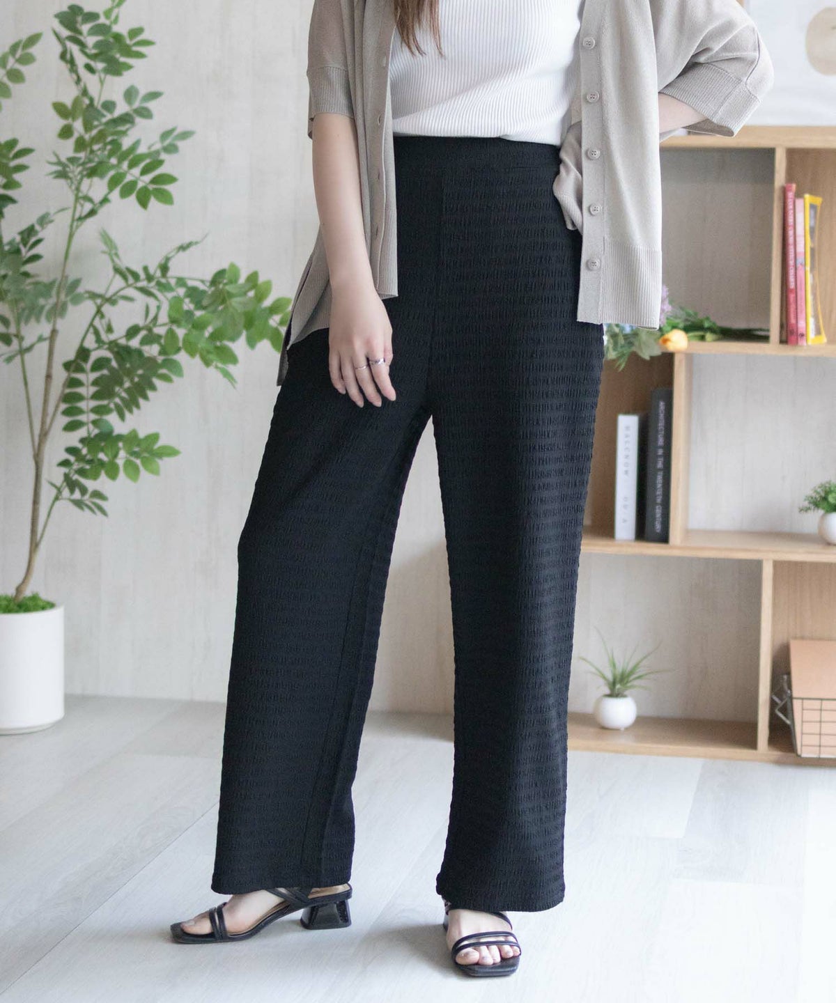 nAvy ふくれワイドパンツ レディース