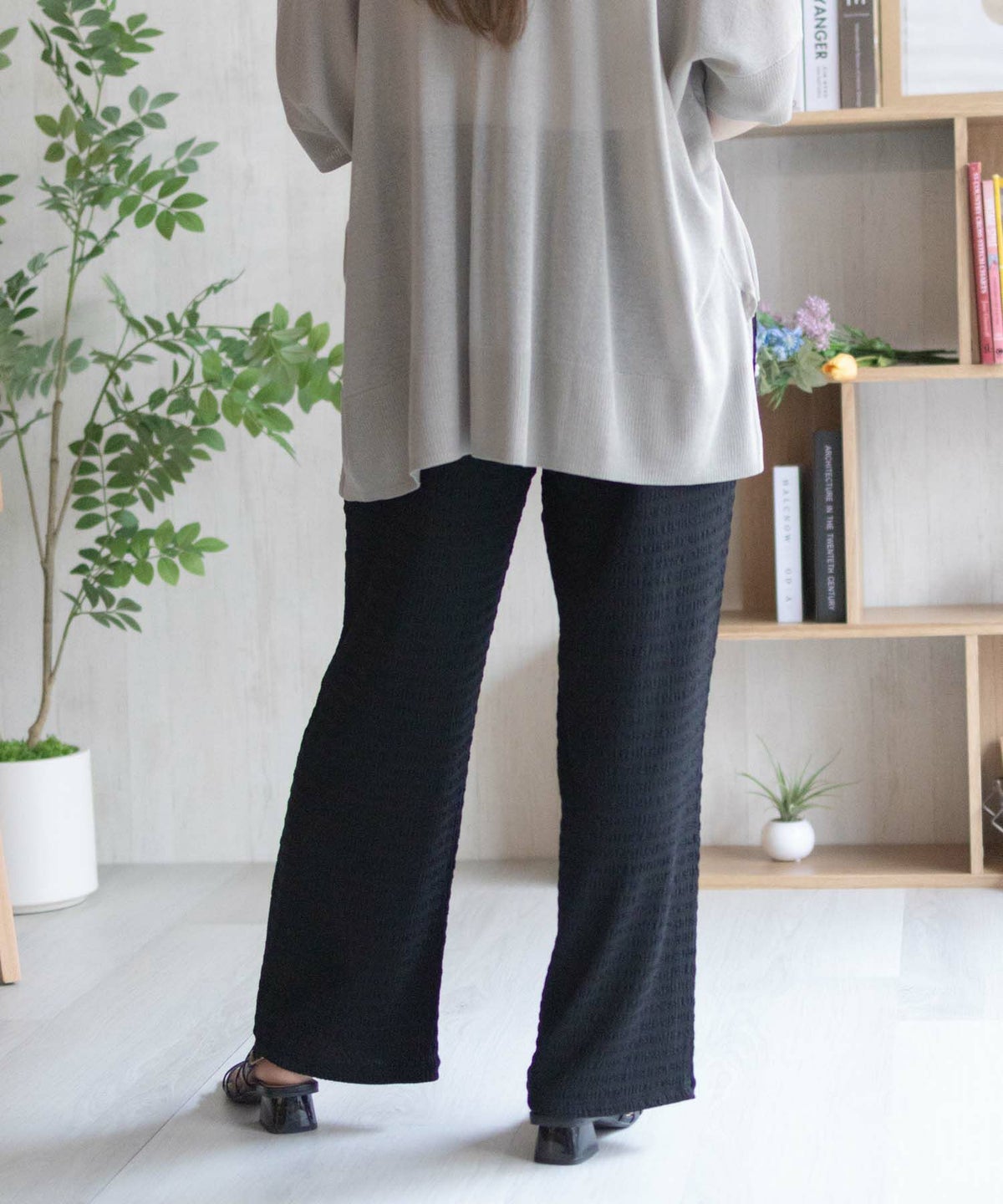 nAvy ふくれワイドパンツ レディース