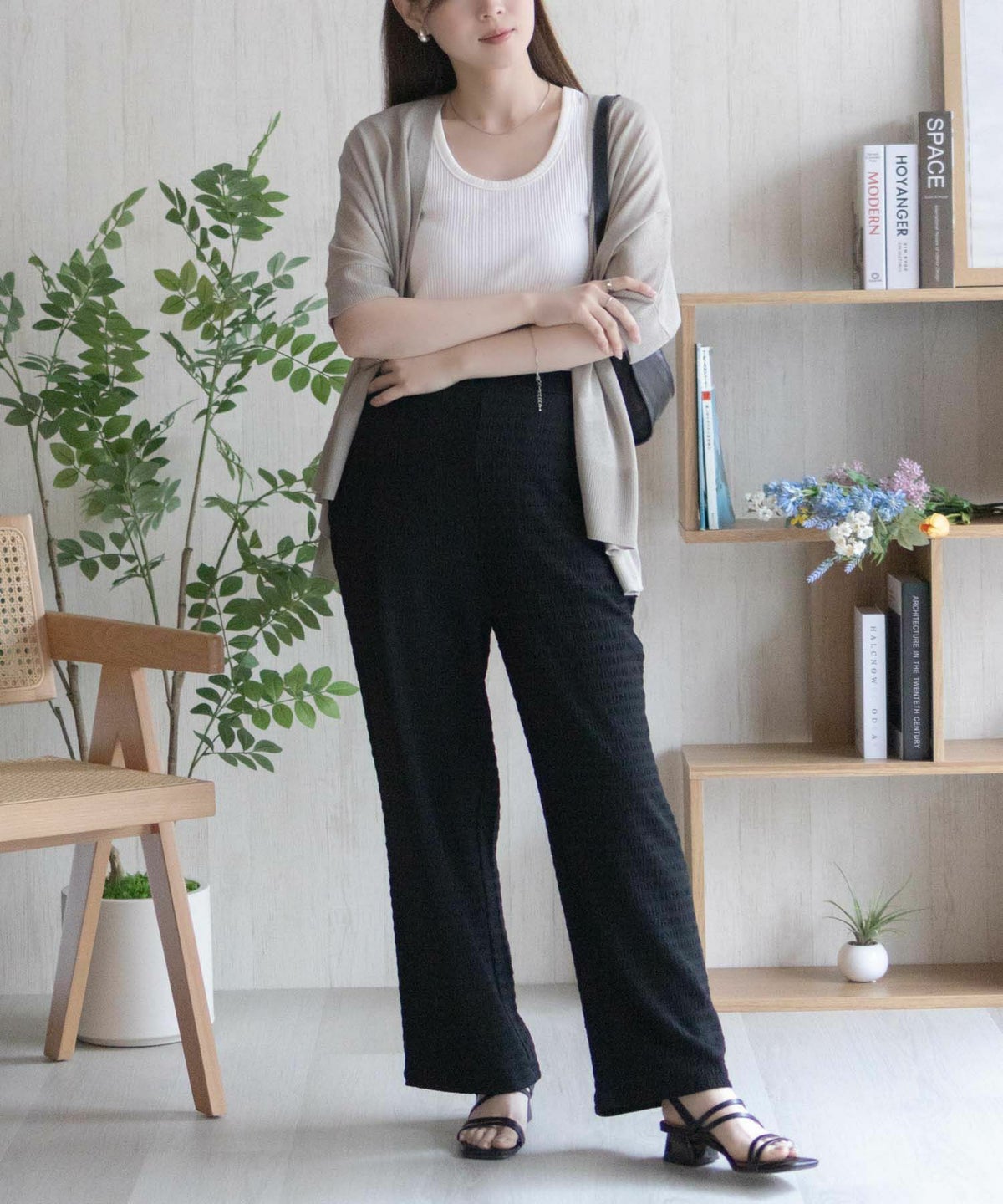 nAvy ふくれワイドパンツ レディース