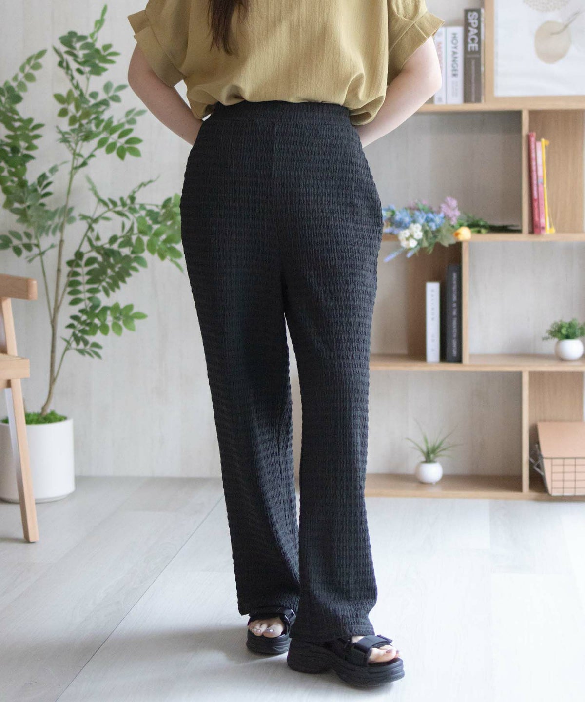 nAvy ふくれワイドパンツ レディース