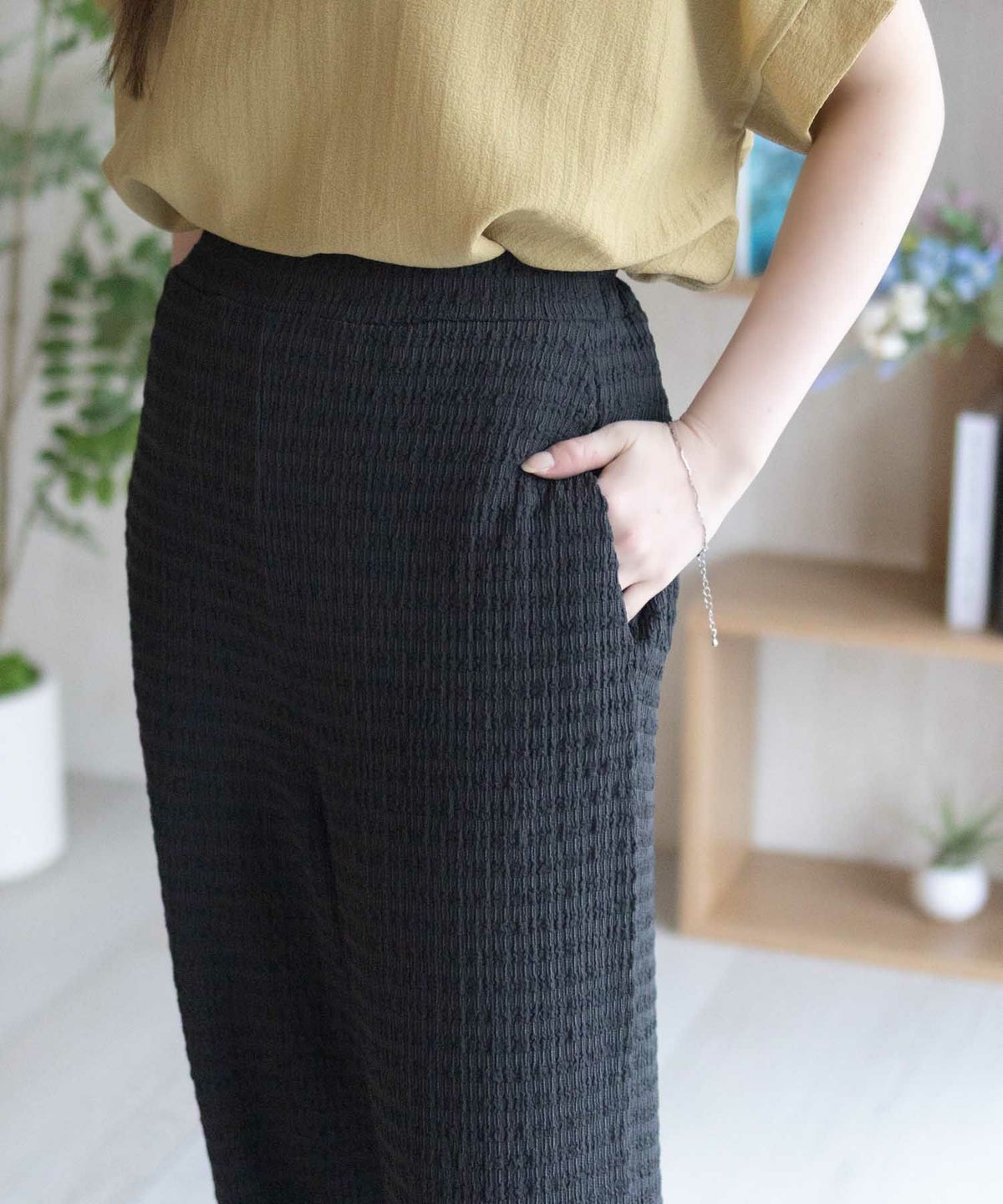 nAvy ふくれワイドパンツ レディース