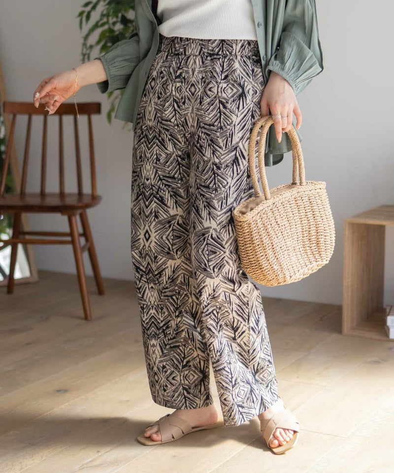 Howdy Marie インドファブリック 綿麻ワイドパンツ レディース商品画像-7