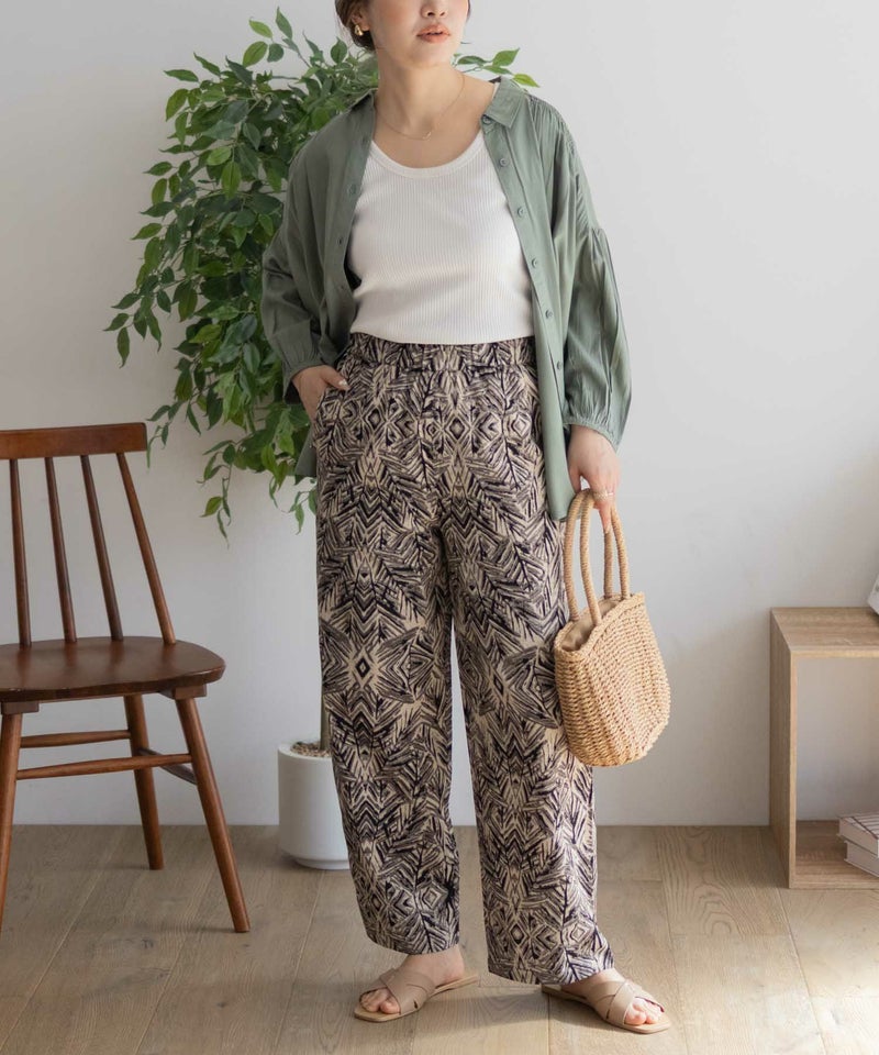 Howdy Marie インドファブリック 綿麻ワイドパンツ レディース商品画像-10