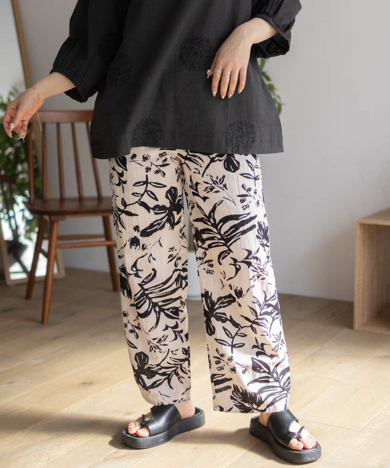 Howdy Marie インドファブリック 綿麻ワイドパンツ レディース商品画像-19