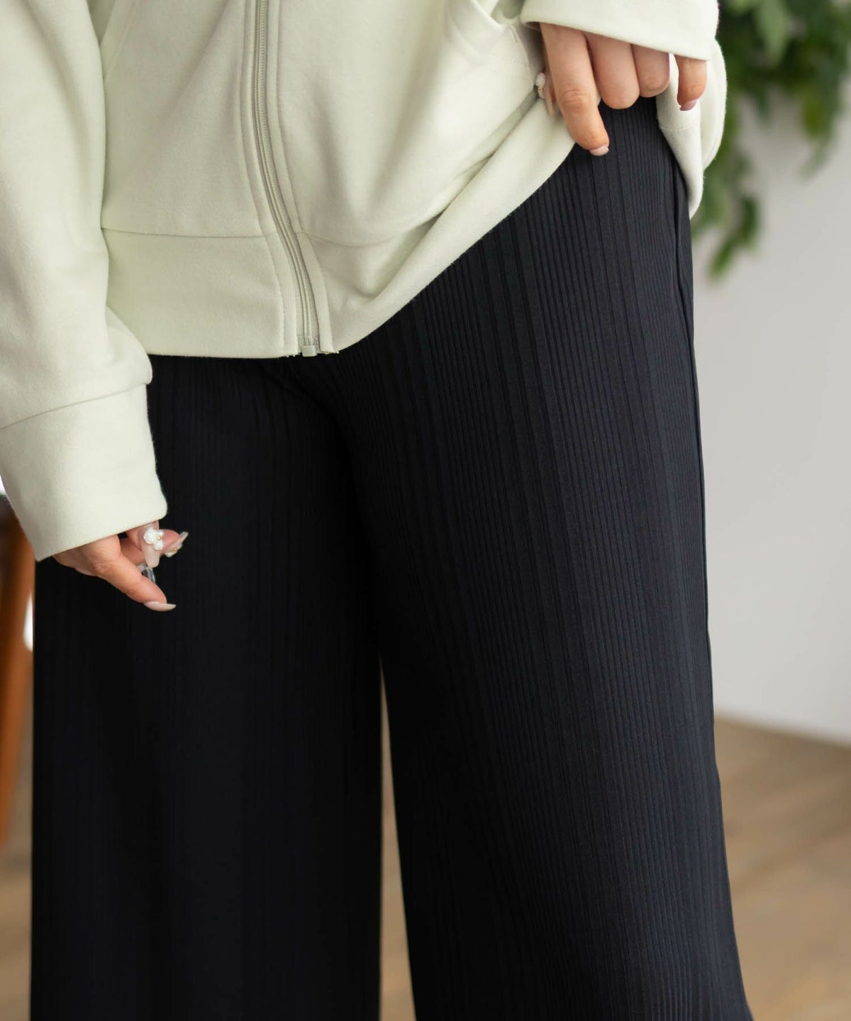 NAVY ハピ楽 セルフカットランダムテレコパンツ レディース