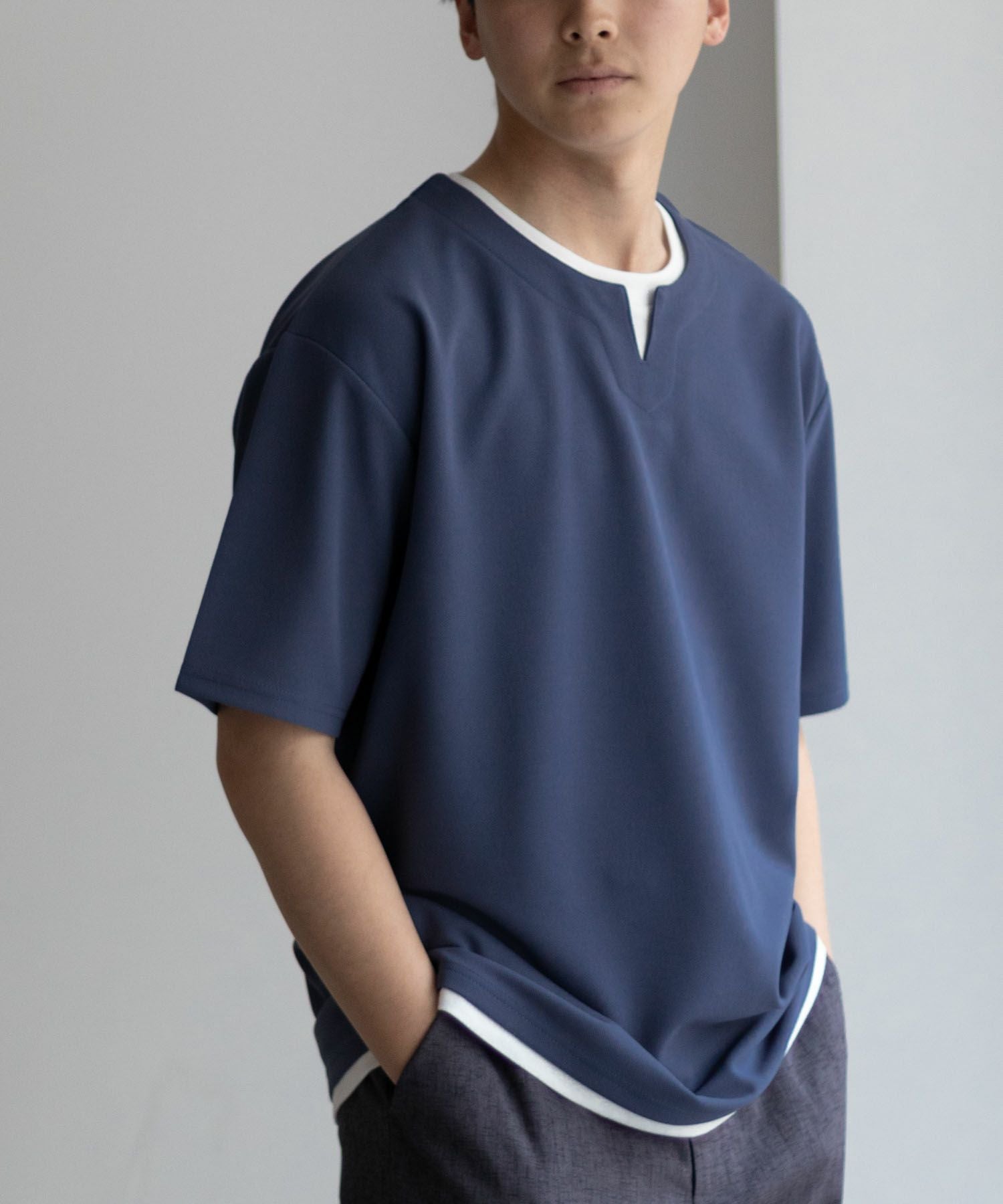 MAISON DE REEFUR クルーネックTシャツ　送料込み 接触冷感】ダブルフェイス ラミー天竺 クルーネックTシャツ（59-42TK07