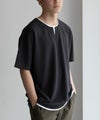 NAVY SARARI 接触冷感 キーネックフェイクレイヤードTシャツ メンズ メール便 対応商品商品サムネイル-12