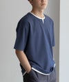 NAVY SARARI  接触冷感 キーネックフェイクレイヤードTシャツ メンズ メール便 対応商品商品サムネイル-14