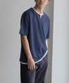 NAVY SARARI 接触冷感 キーネックフェイクレイヤードTシャツ メンズ メール便 対応商品商品サムネイル-15