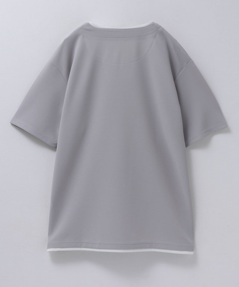 NAVY SARARI 接触冷感 キーネックフェイクレイヤードTシャツ メンズ メール便 対応商品商品画像-24