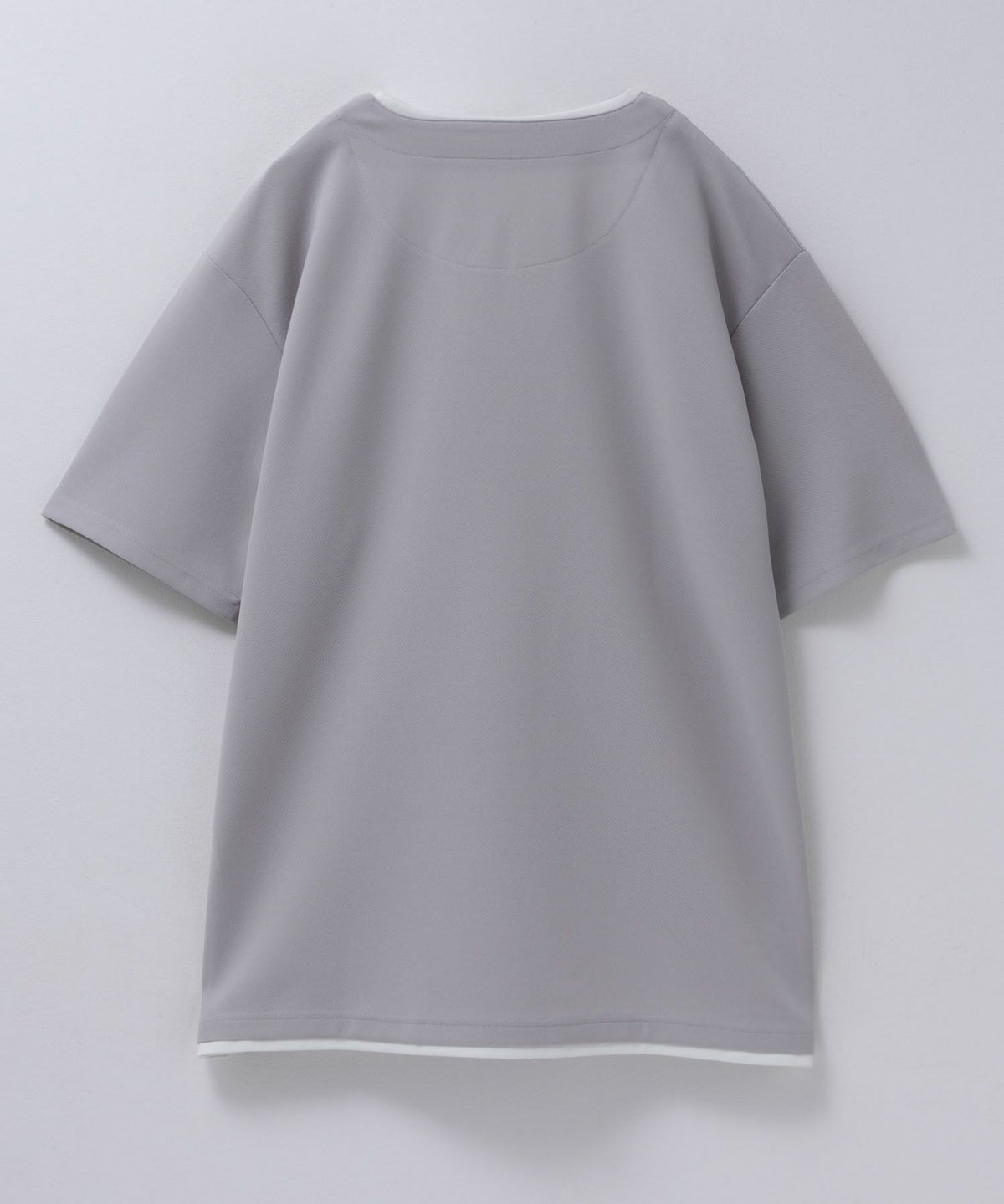 NAVY SARARI 接触冷感 キーネックフェイクレイヤードTシャツ メンズ ネコポス 対応商品