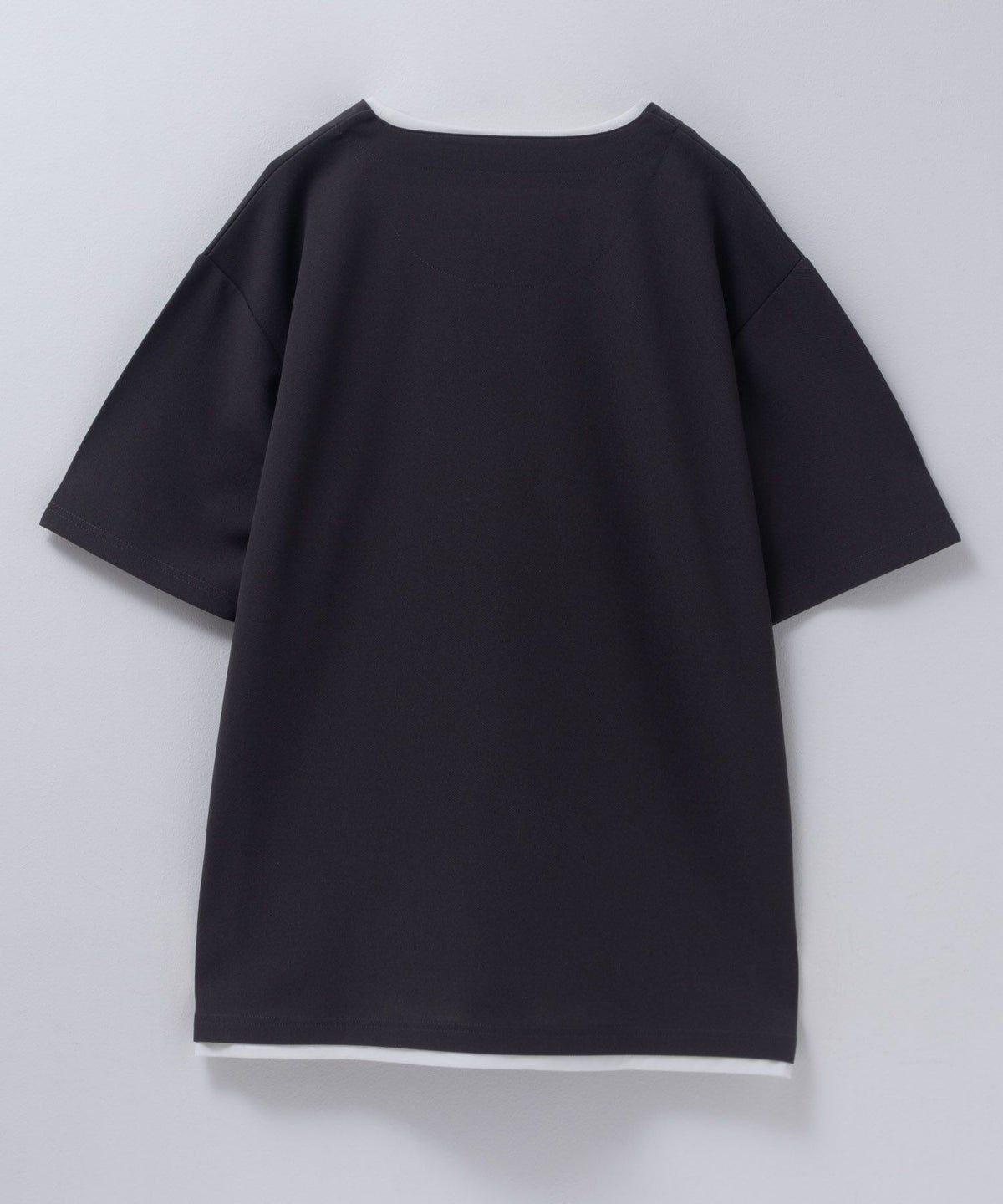 NAVY SARARI 接触冷感 キーネックフェイクレイヤードTシャツ メンズ ネコポス 対応商品