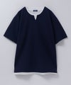 NAVY SARARI 接触冷感 キーネックフェイクレイヤードTシャツ メンズ メール便 対応商品商品サムネイル-29