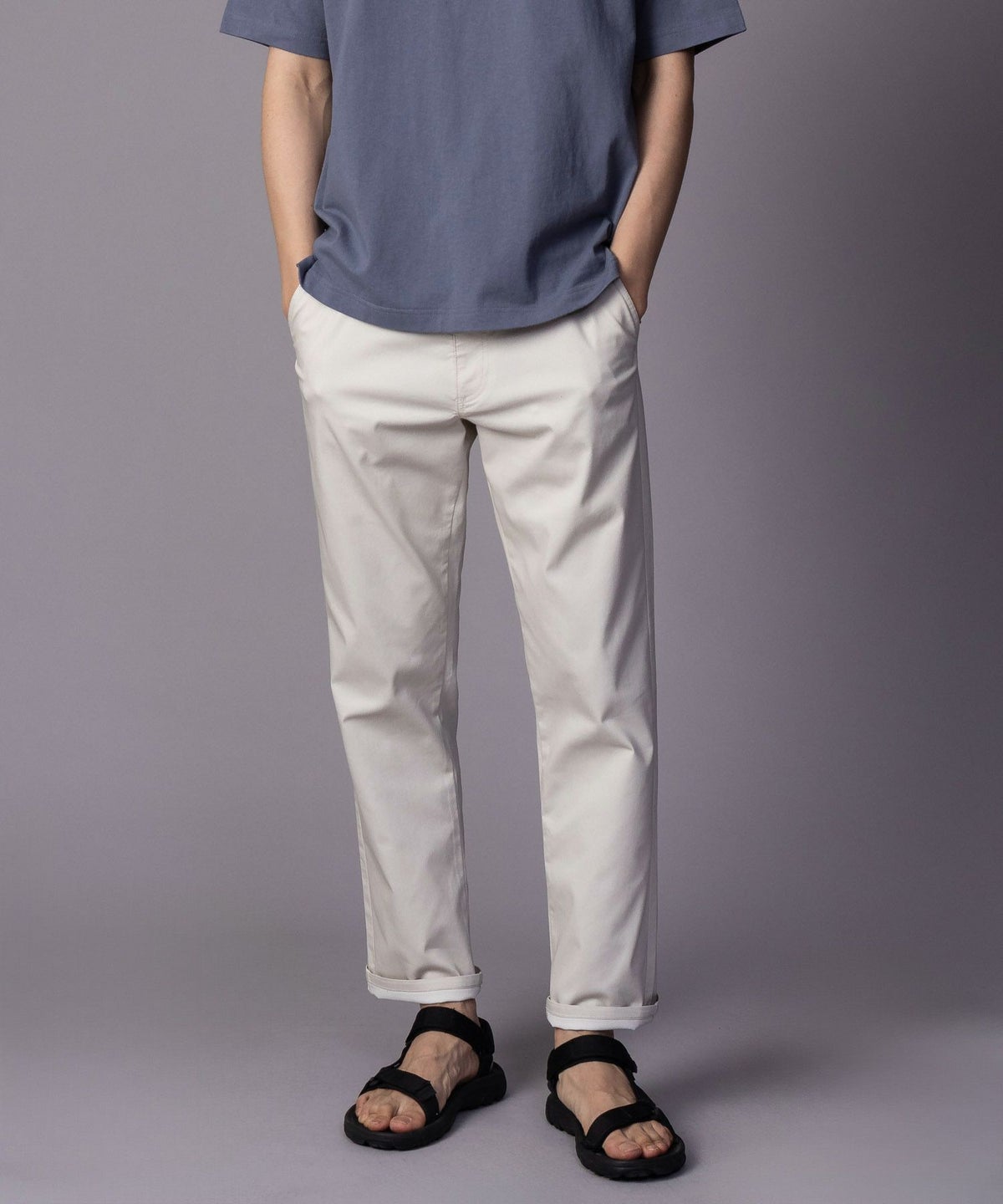 NAVY SARARI 裏メッシュドビーストレートパンツ メンズ