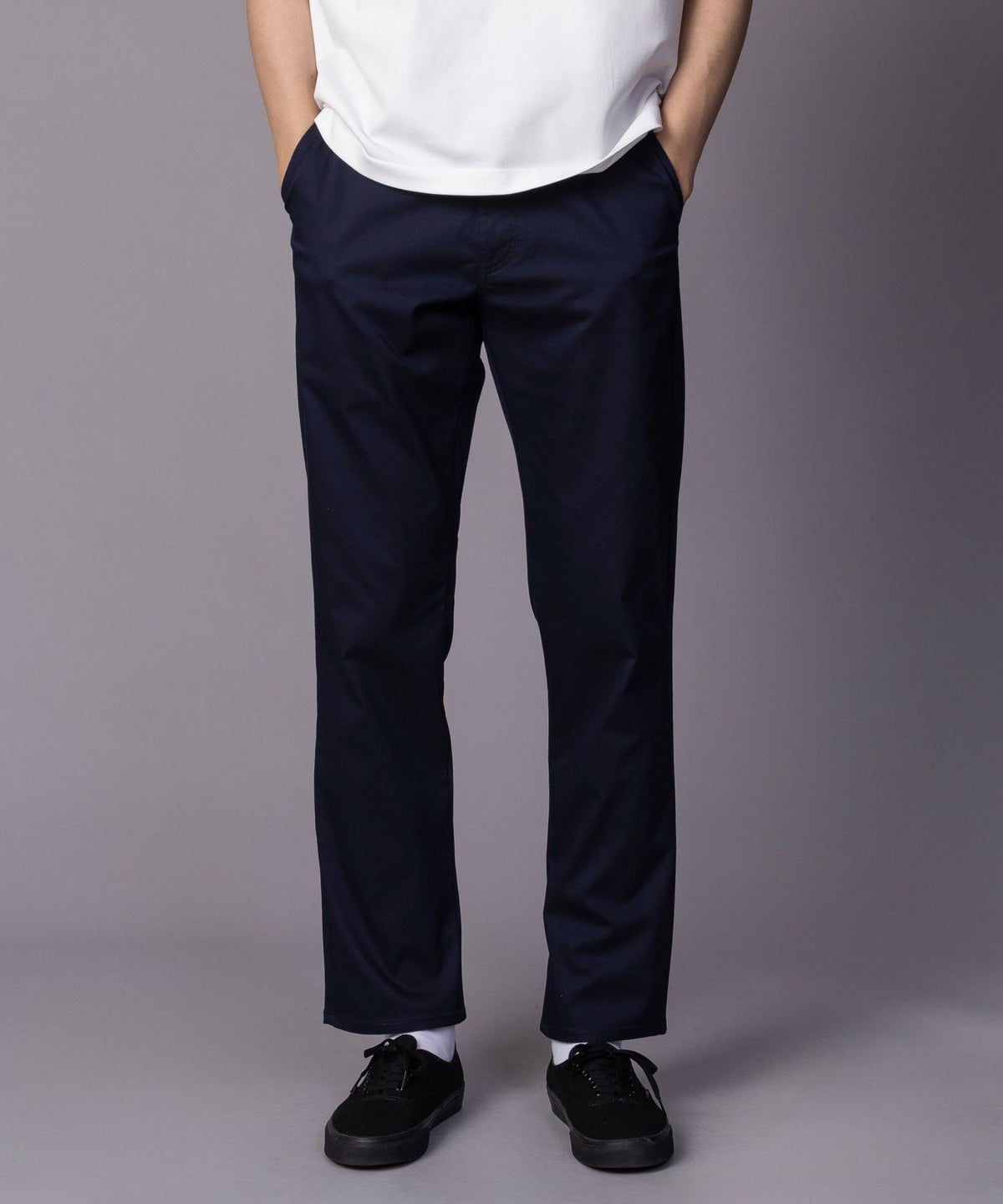 NAVY SARARI 裏メッシュドビーストレートパンツ メンズ