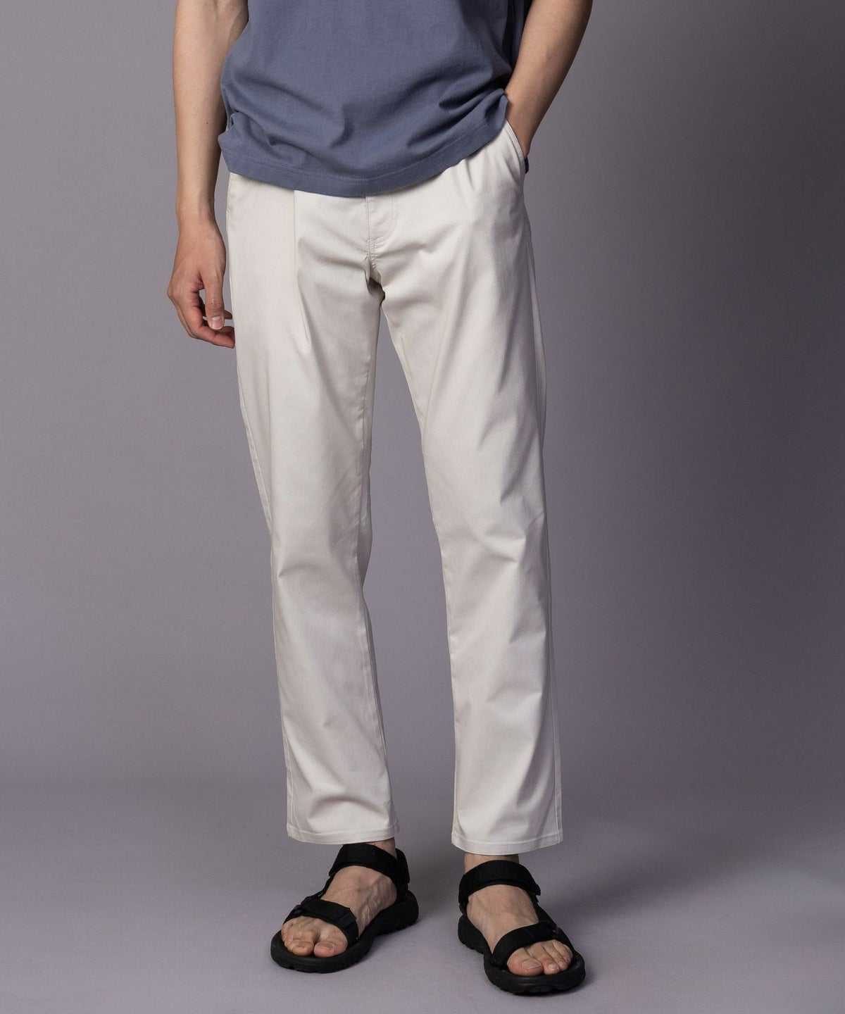 NAVY SARARI 裏メッシュドビーストレートパンツ メンズ