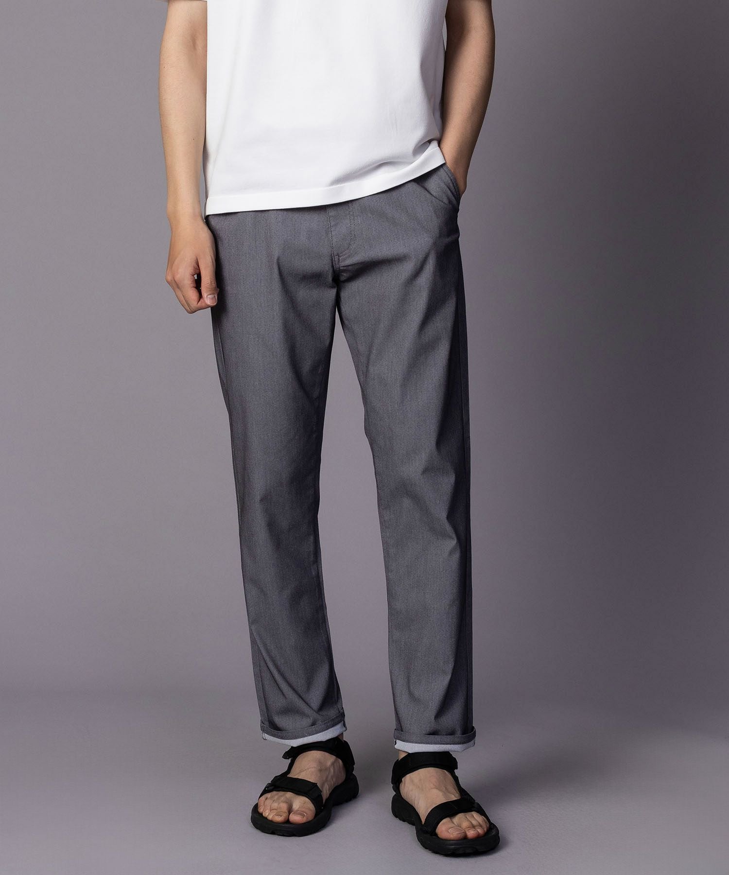 NAVY SARARI 裏メッシュドビーストレートパンツ メンズ