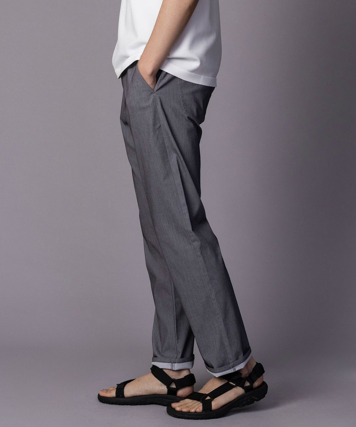 NAVY SARARI 裏メッシュドビーストレートパンツ メンズ