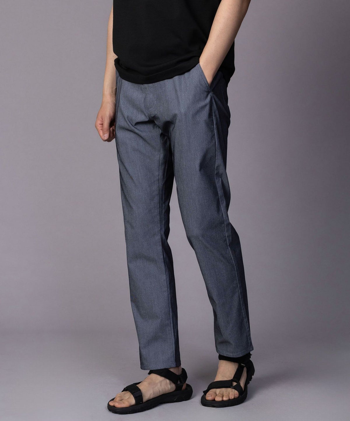 NAVY SARARI 裏メッシュドビーストレートパンツ メンズ