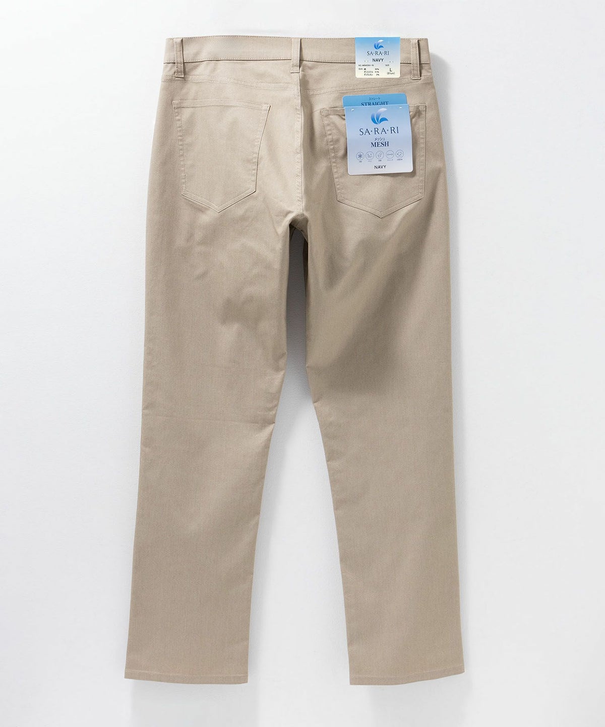 NAVY SARARI 裏メッシュドビーストレートパンツ メンズ