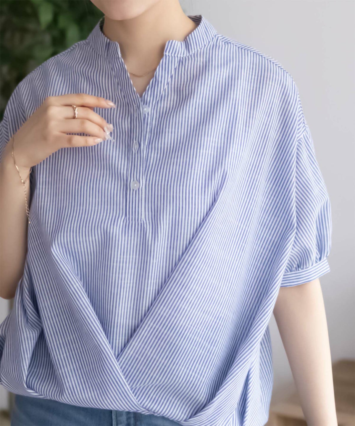 nAvy 裾タックスキッパーブラウス レディース