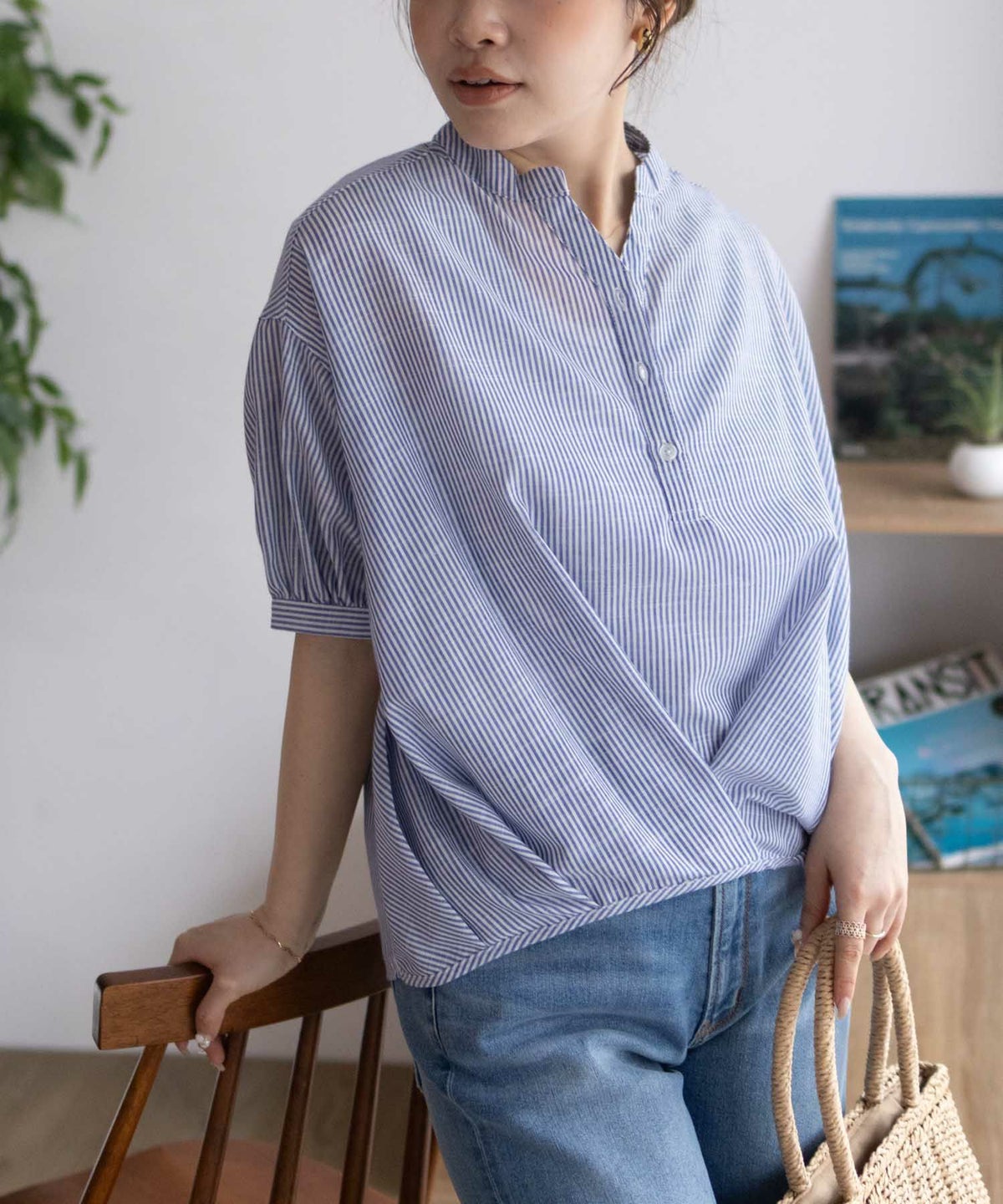 nAvy 裾タックスキッパーブラウス レディース