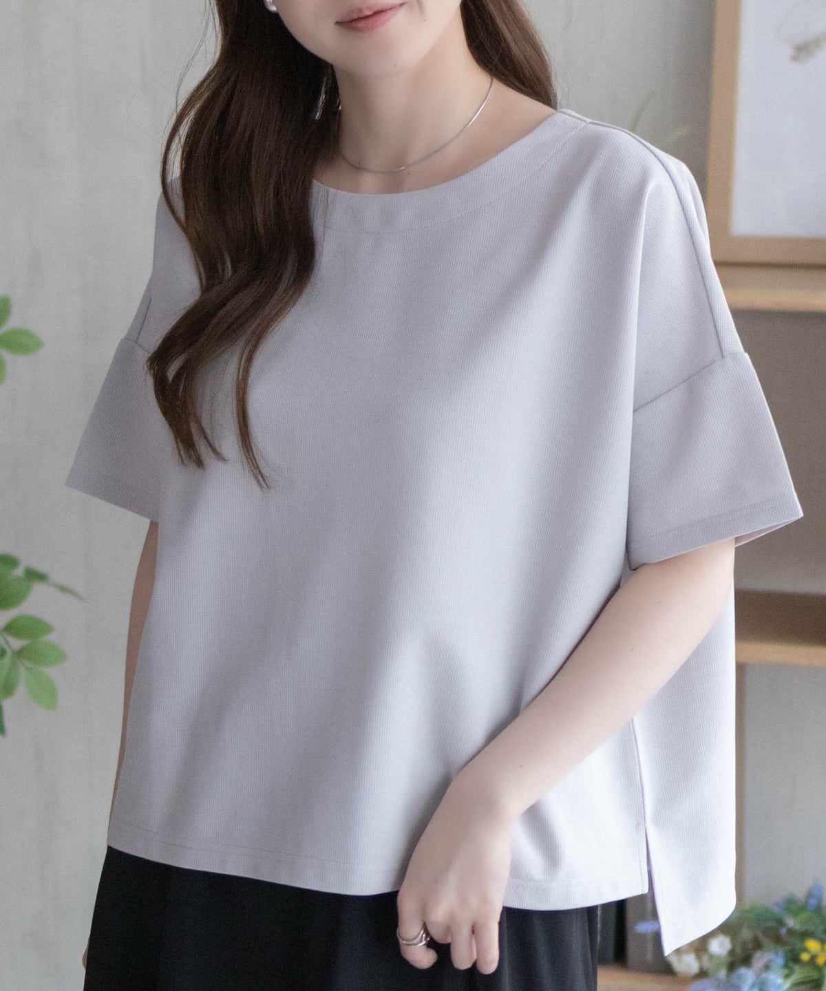 nAvy SARARI ミニワッフルスリットプルオーバー レディース ネコポス 対応商品