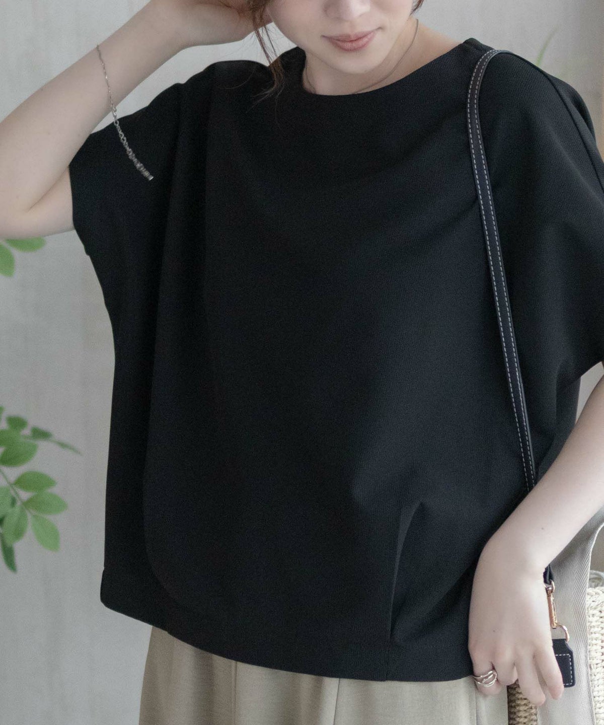 nAvy SARARI ミニワッフル裾タックプルオーバー レディース ネコポス 対応商品