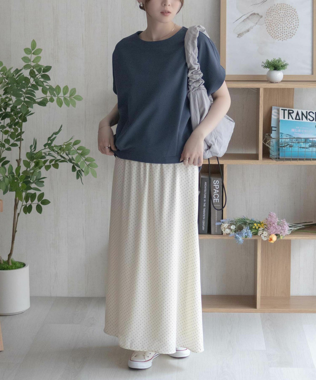 nAvy SARARI ミニワッフル裾タックプルオーバー レディース ネコポス 対応商品