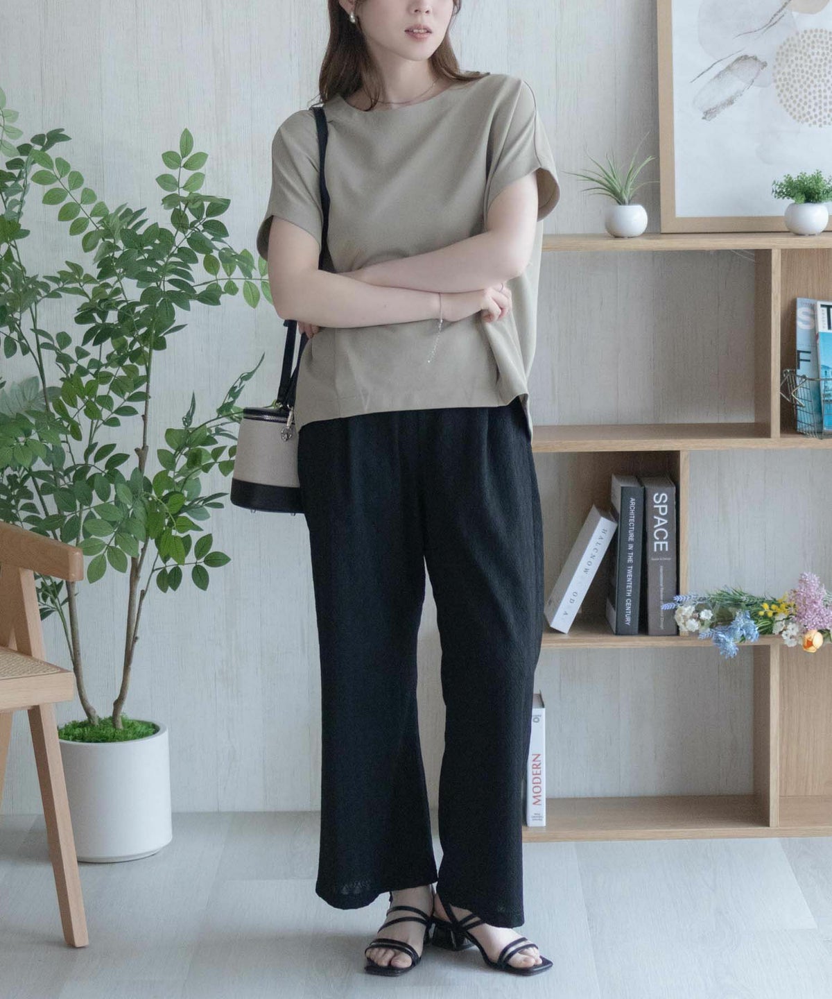 nAvy SARARI ミニワッフル裾タックプルオーバー レディース ネコポス 対応商品