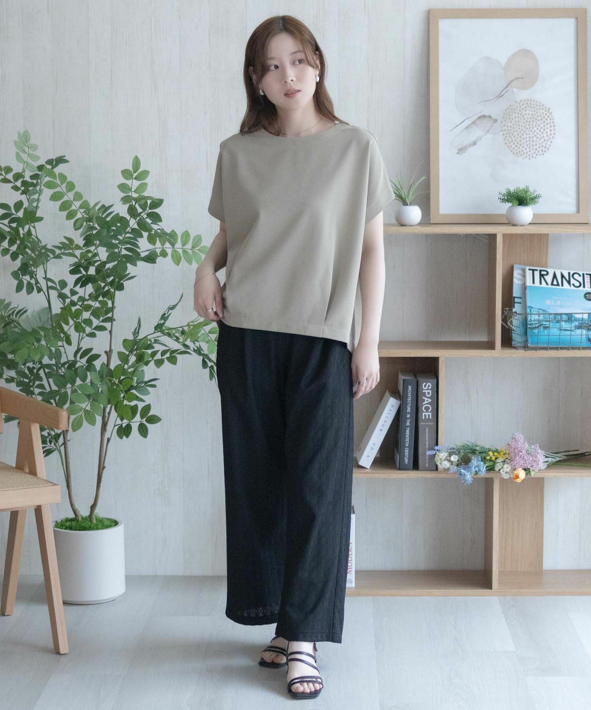 nAvy SARARI ミニワッフル裾タックプルオーバー レディース ネコポス 対応商品