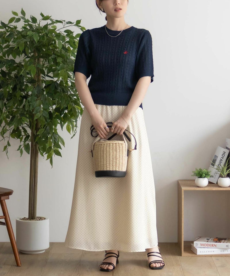 BEVERLY HILLS POLO CLUB ケーブルクルー半袖ニット レディース商品画像-20