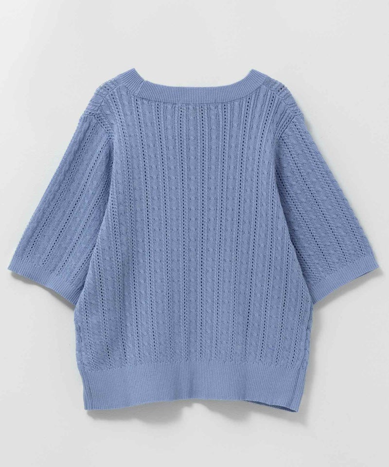 BEVERLY HILLS POLO CLUB  ケーブルクルー半袖ニット レディース商品画像-22