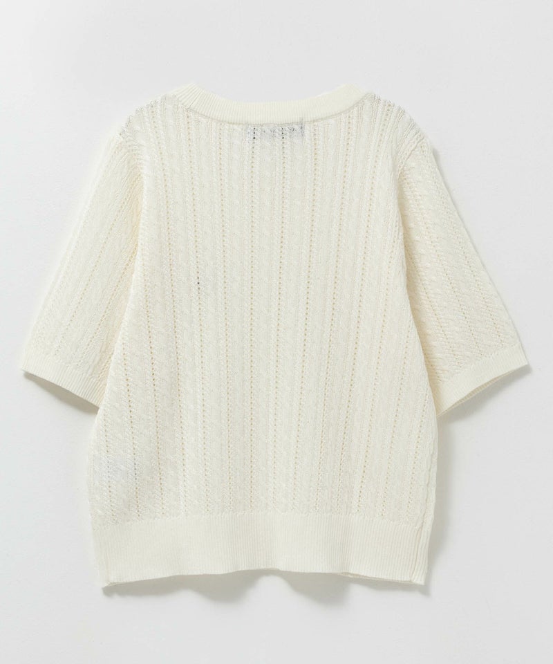 BEVERLY HILLS POLO CLUB  ケーブルクルー半袖ニット レディース商品画像-24