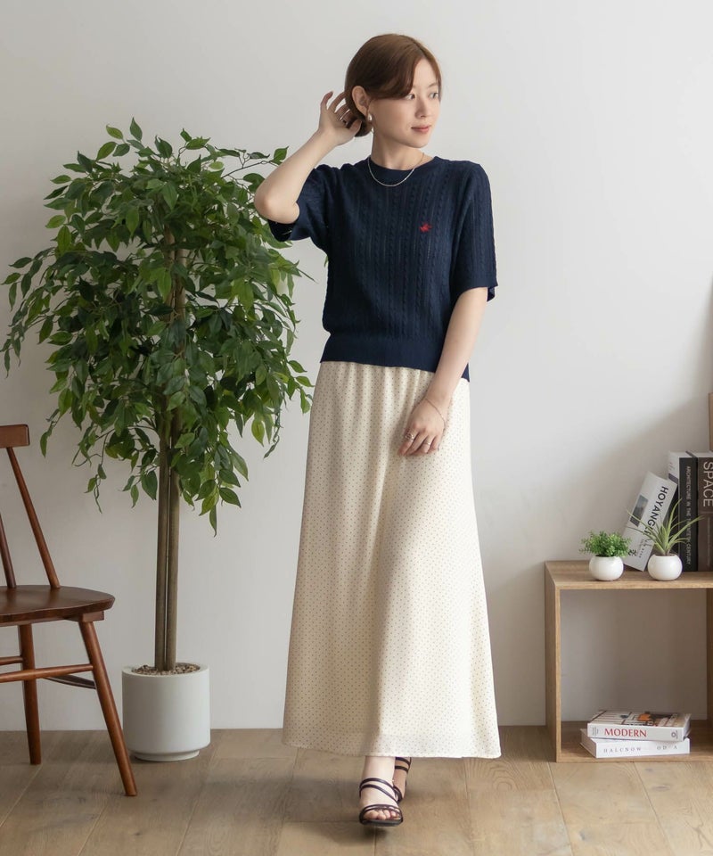 BEVERLY HILLS POLO CLUB ケーブルクルー半袖ニット レディース商品画像-32