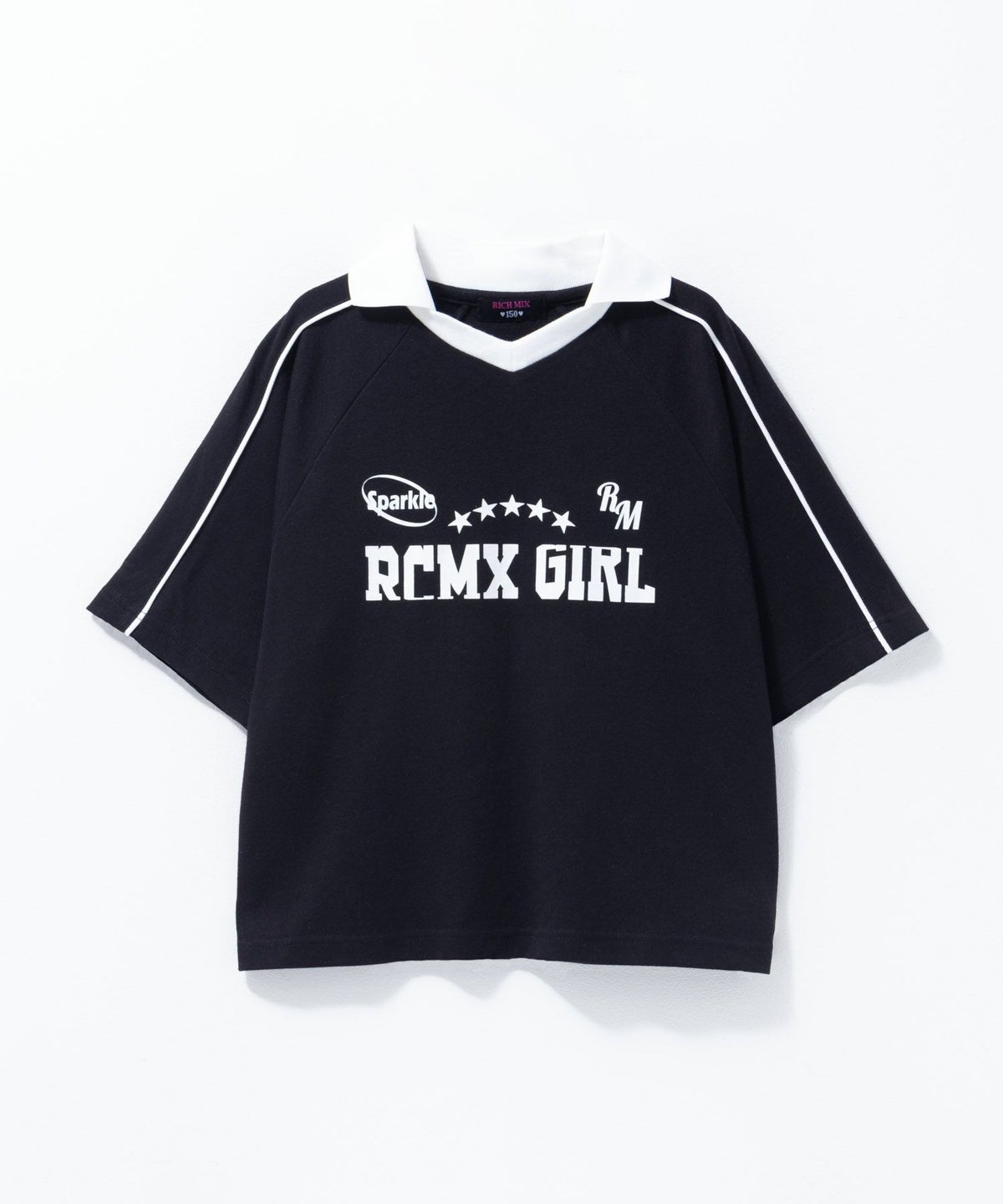 RICH MIX ポンチ素材 襟付き肩ラインTシャツ キッズ ネコポス 対応商品