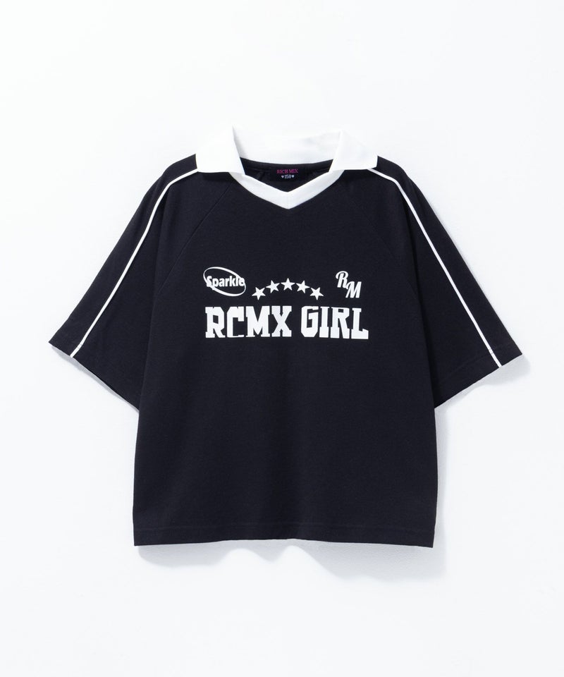 RICH MIX  ポンチ素材 襟付き肩ラインTシャツ キッズ メール便 対応商品商品画像-1