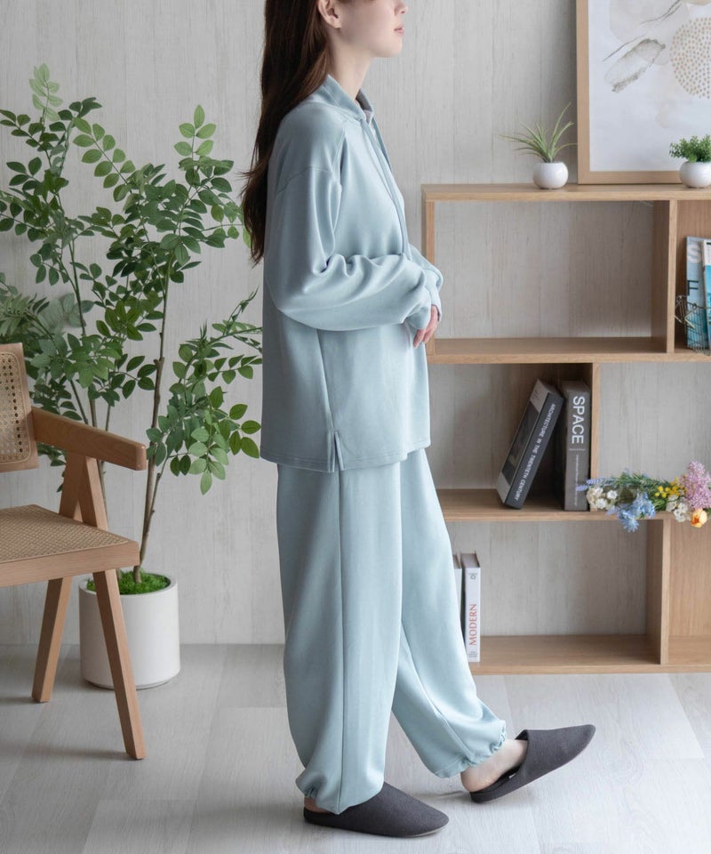 NAVY ポンチ素材 もちもちスウェット上下セット レディース商品画像-8