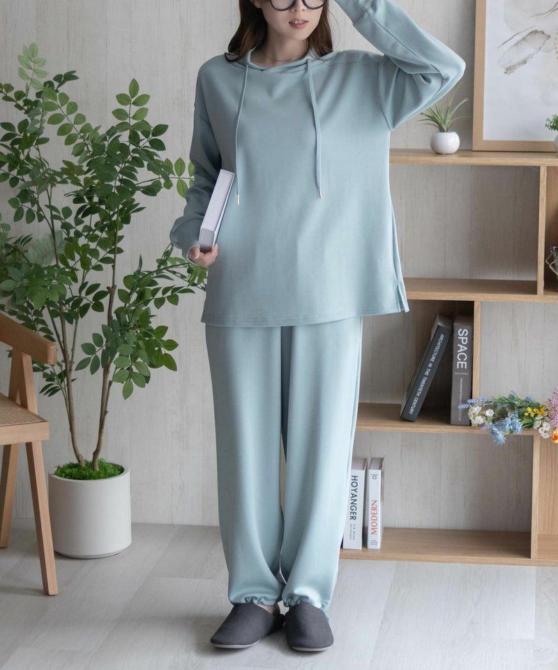 NAVY ポンチ素材 もちもちスウェット上下セット レディース商品画像-10