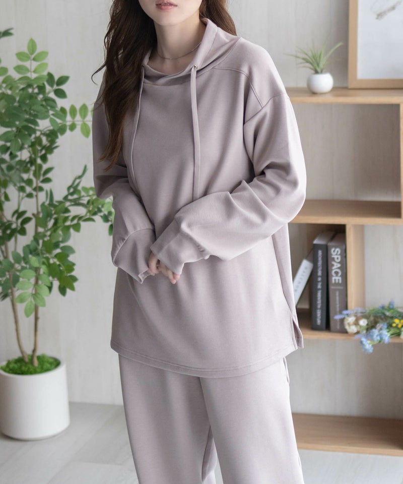 NAVY ポンチ素材 もちもちスウェット上下セット レディース商品画像-16