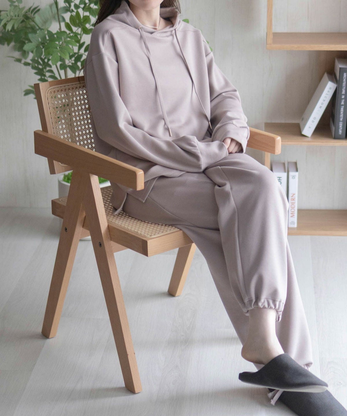 NAVY ポンチ素材 もちもちスウェット上下セット レディース