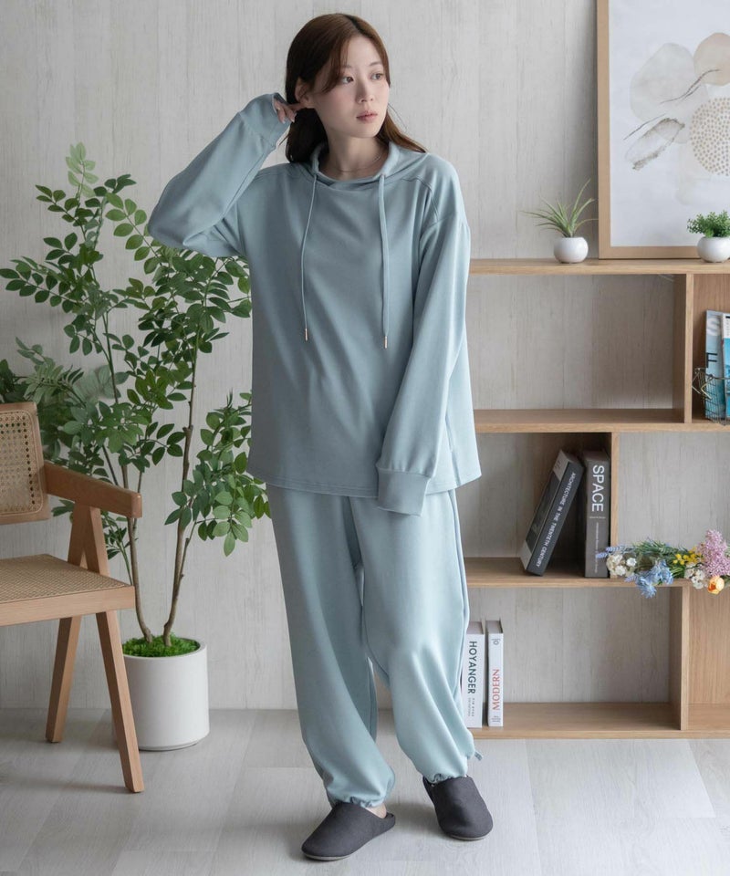 NAVY ポンチ素材 もちもちスウェット上下セット レディース商品画像-38