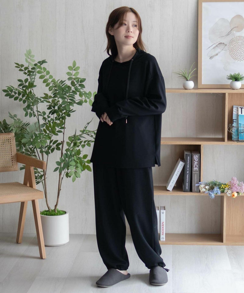 NAVY ポンチ素材 もちもちスウェット上下セット レディース商品画像-39