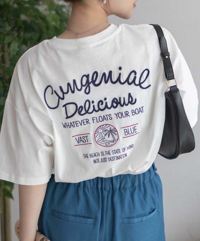 UNDERWRAPS  刺繍ラウンドビッグTシャツ レディース メール便 対応商品商品画像-1
