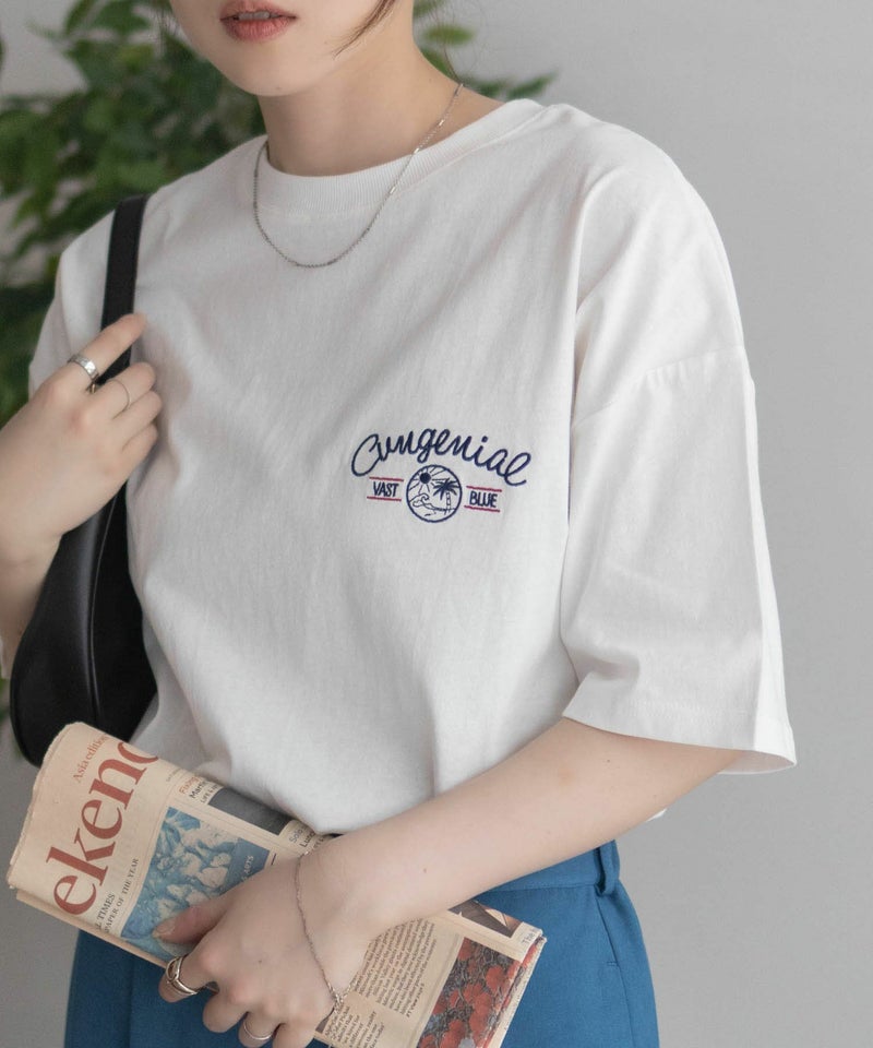 UNDERWRAPS 刺繍ラウンドビッグTシャツ レディース メール便 対応商品商品画像-5
