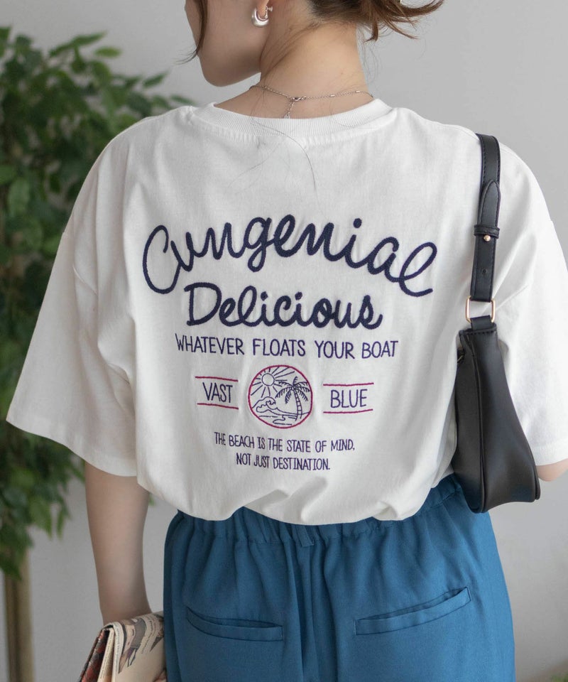 UNDERWRAPS  刺繍ラウンドビッグTシャツ レディース メール便 対応商品商品画像-6