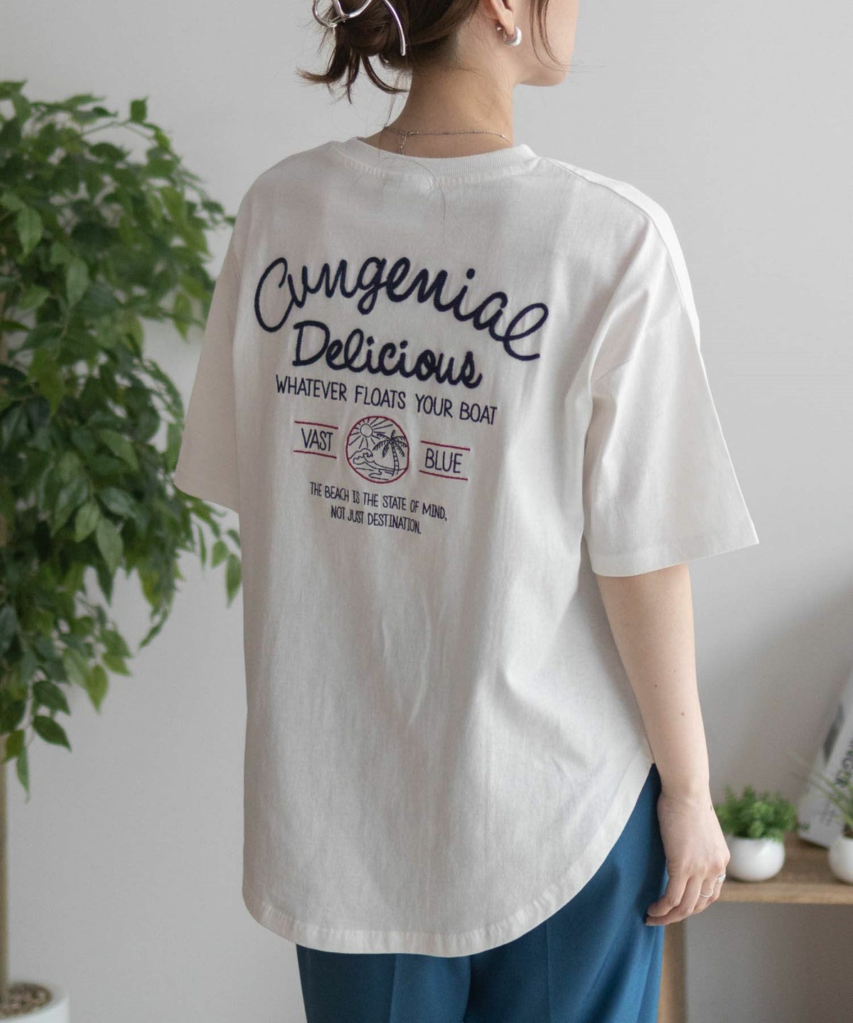 UNDERWRAPS 刺繍ラウンドビッグTシャツ レディース ネコポス 対応商品