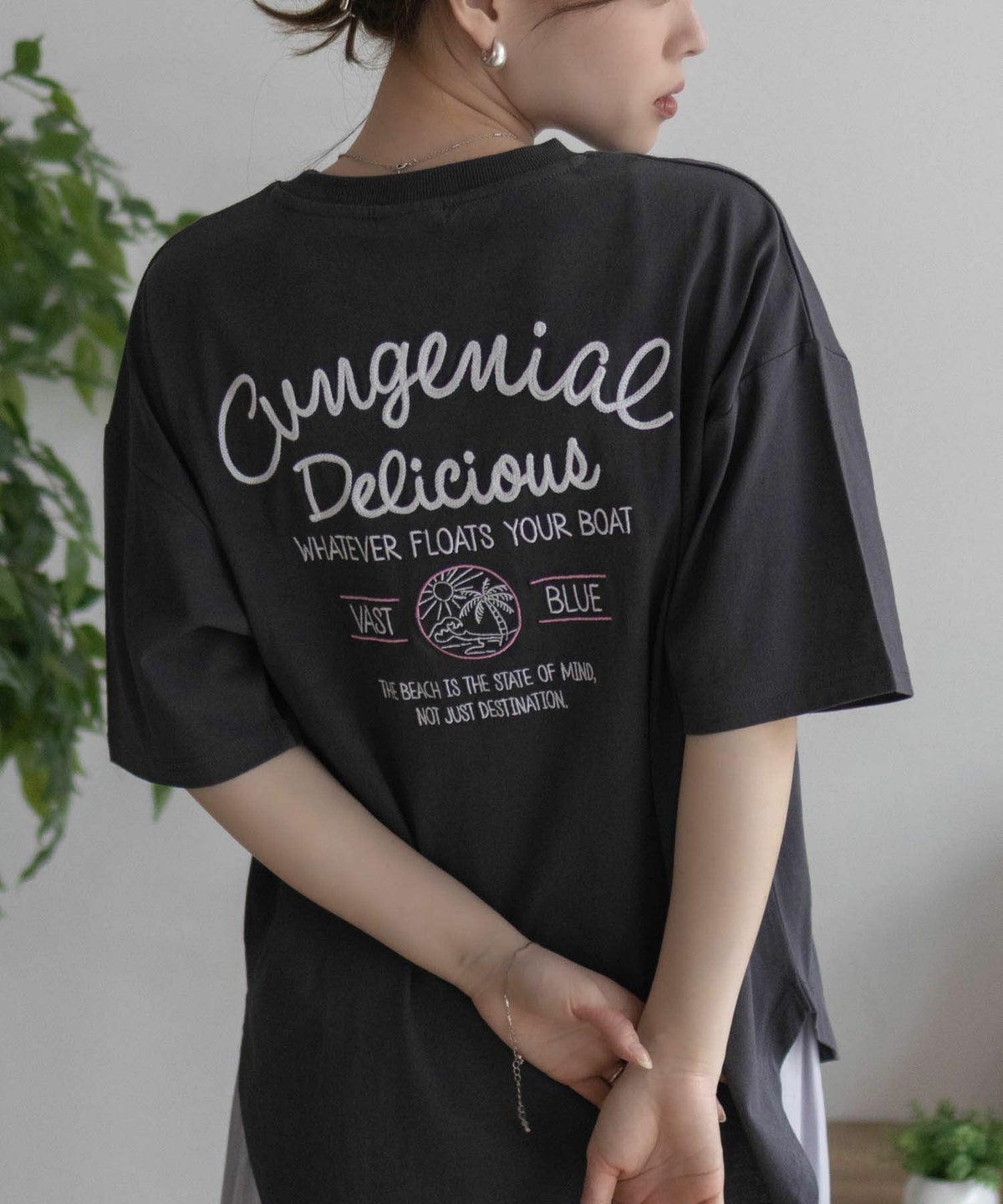 UNDERWRAPS 刺繍ラウンドビッグTシャツ レディース ネコポス 対応商品