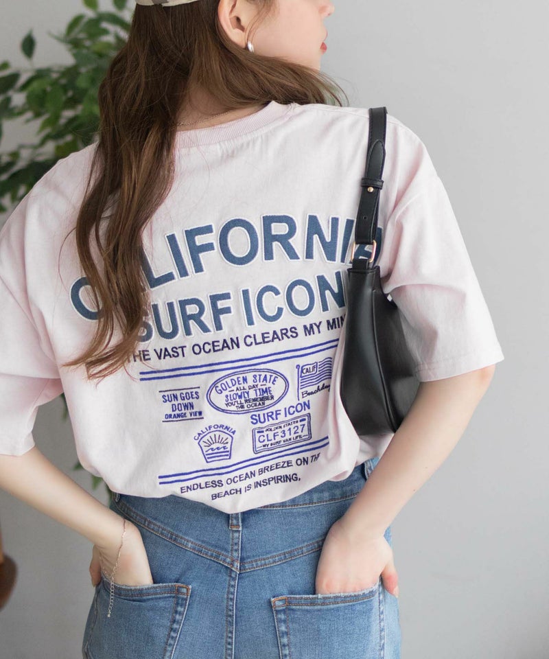 UNDERWRAPS  デニム貼り付けスリットビッグTシャツ レディース メール便 対応商品商品画像-3