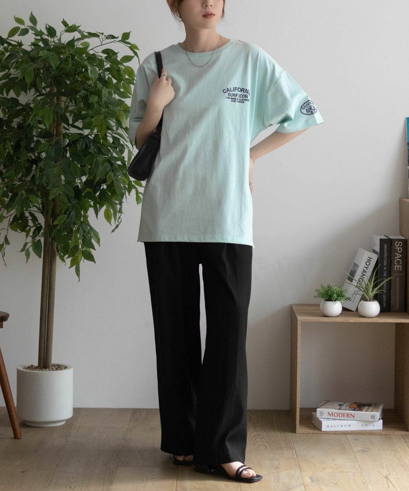 UNDERWRAPS  デニム貼り付けスリットビッグTシャツ レディース メール便 対応商品商品画像-10